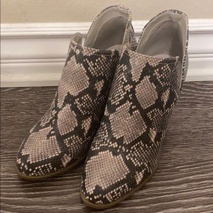 Snakeskin Fergie Ankle Boots
